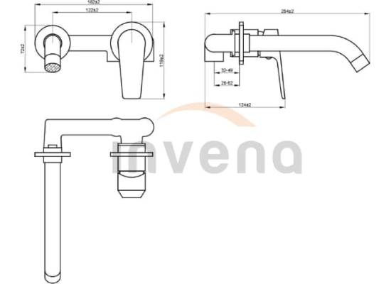 Bateria umywalkowa podtynkowa INVENA DOKOS BP-19-U01-A chrom