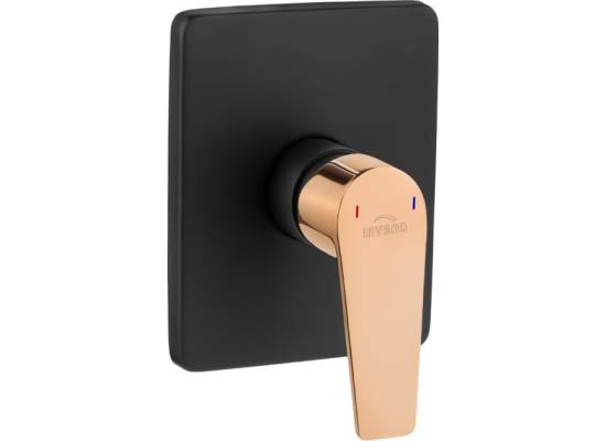 Bateria podtynkowa bez przełącznika INVENA MIDNIGHT BP-35-001-V czarny mat + gold rose (miedź) (1-funkcyjna)