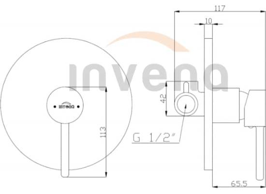 Bateria podtynkowa bez przełącznika INVENA DAFNI BP-88-001-A chrom (1-funkcyjna)
