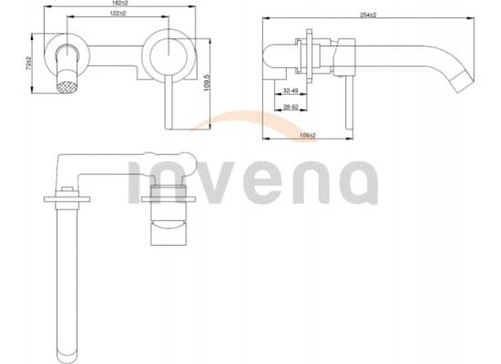 Bateria umywalkowa podtynkowa INVENA DAFNI BP-88-U01-A chrom