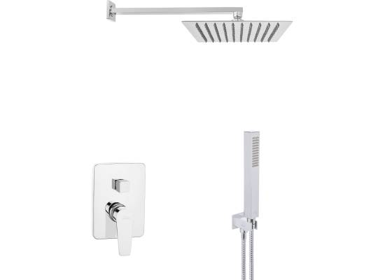 Bateria podtynkowa prysznicowa z deszczownicą INVENA DOKOS BS-19-CK2-A chrom