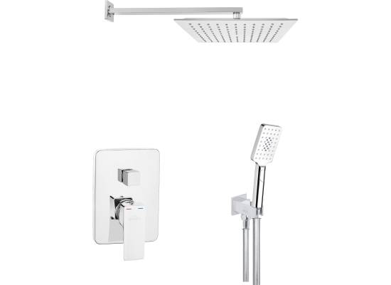 Bateria podtynkowa prysznicowa z deszczownicą INVENA NYKS BS-28-0K2-A chrom