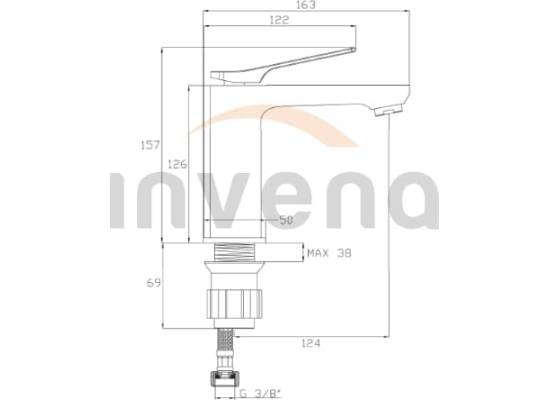 Bateria umywalkowa INVENA NERI BU-01-001-L chrom