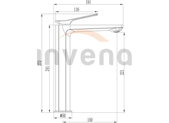 Bateria umywalkowa wysoka INVENA NERI BU-01-W04-L czarny mat