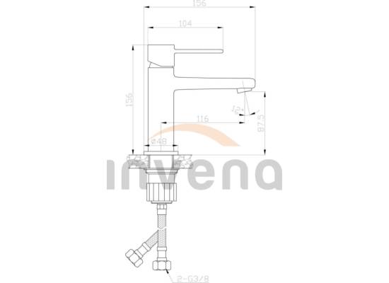 Bateria umywalkowa INVENA GLAMOUR BU-02-004-V czarny mat