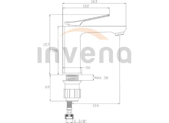 Bateria umywalkowa INVENA PAROS BU-09-004-A czarny mat