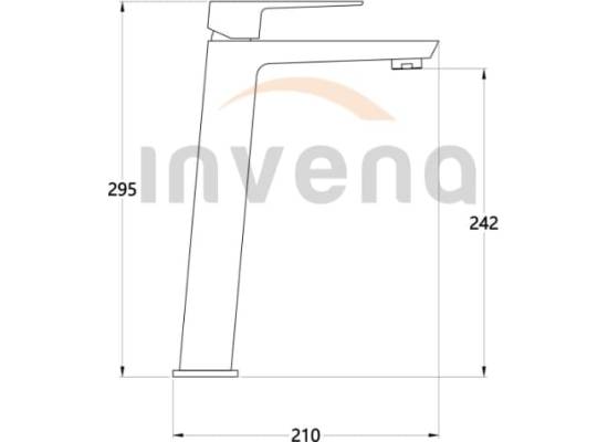 Bateria umywalkowa wysoka INVENA PAROS BU-09-W04-A czarny mat