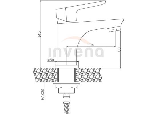 Bateria umywalkowa INVENA DOKOS BU-19-002-V biały + chrom