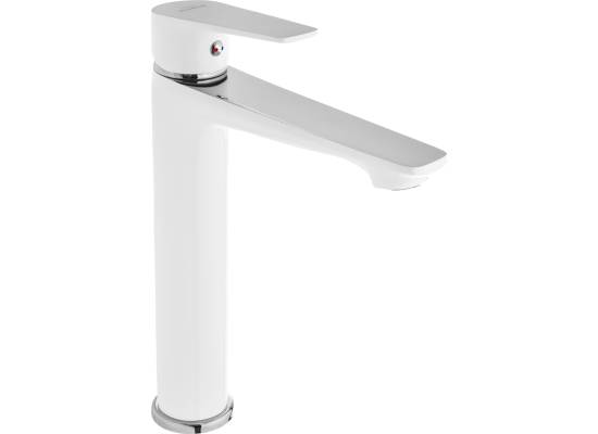 Bateria umywalkowa wysoka INVENA DOKOS BU-19-W02-V biały + chrom