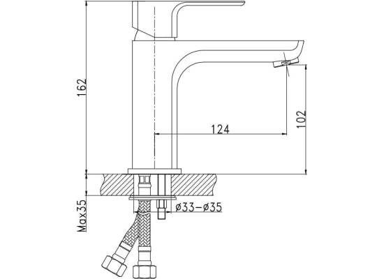 Bateria umywalkowa INVENA NYKS BU-28-001-S chrom