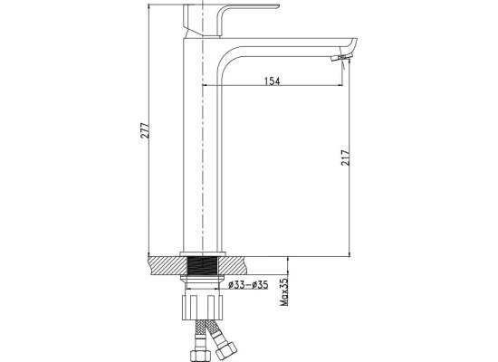 Bateria umywalkowa wysoka INVENA NYKS BU-28-W01-S chrom