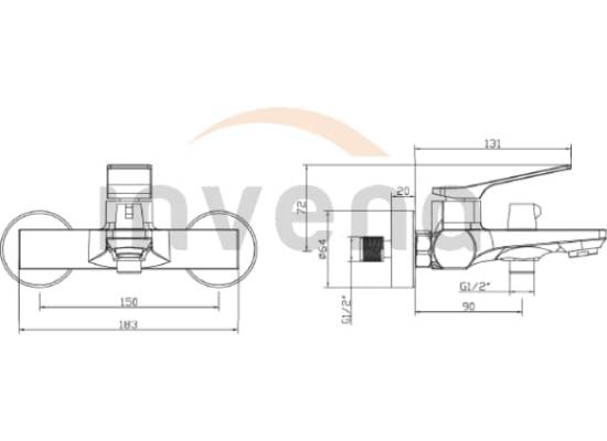Bateria wannowa INVENA NERI BW-01-001-L chrom
