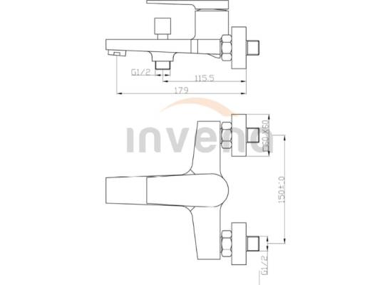 Bateria wannowa INVENA MIDNIGHT BW-35-014-V czarny mat + gold rose (miedź)