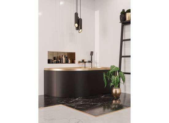 Bateria wannowa INVENA MIDNIGHT BW-35-014-V czarny mat + gold rose (miedź)