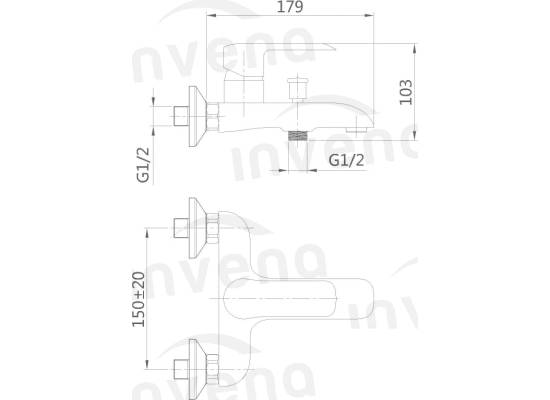 Bateria wannowa INVENA SIROS BW-90-001-A chrom