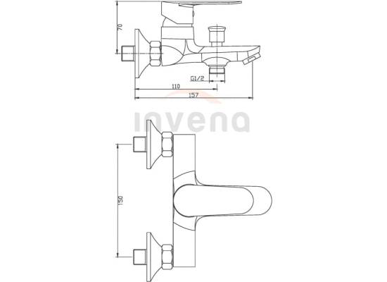 Bateria wannowa INVENA ESLA BW-94-001-V chrom