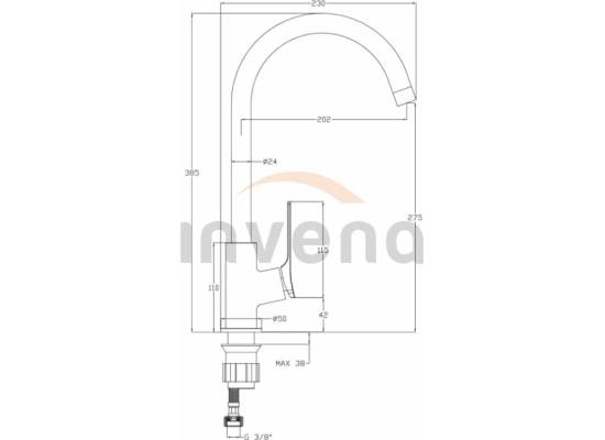 Bateria INVENA NERI BZ-01-004-L czarny mat