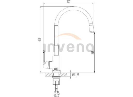 Bateria INVENA JOGA PLUS BZ-32-P04-C czarny mat