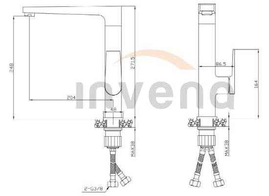 Bateria INVENA MIDNIGHT BZ-35-014-V czarny mat + gold rose (miedź)