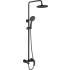 Bateria prysznicowo-wannowa z deszczownicą INVENA DOKOS AU-19-B04-V czarny mat
