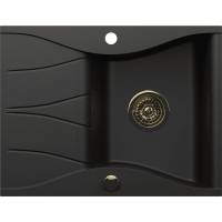_RABAT %_|_wysyłka 24H*_ | Zlew KERNAU KGS O 4565 1B1D DEEP BLACK (czarny mat) + gold metallic