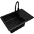 _RABAT %_|_wysyłka 24H*_ | Zestaw KERNAU | zlew KGS Q 5062 1B1D deep black + bateria KWT 40 ELASTIC matt black