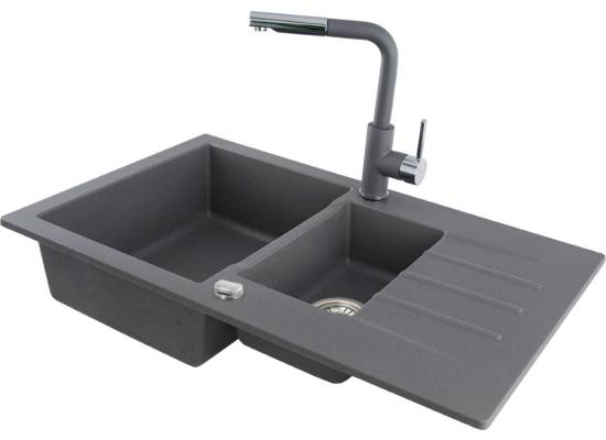 Zlew KERNAU KGS A 6079 1,5B1D GREY METALLIC (szary metaliczny) Zlew KERNAU KGS A 6079 1,5B1D GREY METALLIC (szary metaliczny)