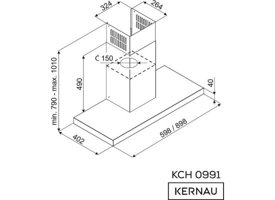 _RABAT %_|_wysyłka 24H*_ | Okap przyścienny KERNAU KCH 0991 B Kitchen Connect | 680 m3/h | czarne szkło + czarna stal _RABAT %_|_wysyłka 24H*_ | Okap przyścienny KERNAU KCH 0991 B Kitchen Connect | 680 m3/h | czarne szkło + czarna stal
