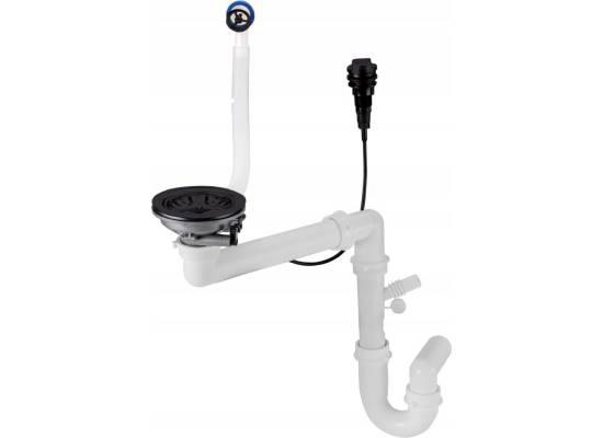 Syfon z korkiem automatycznym KERNAU KS-SS 1B AUTO MATT BLACK (czarny mat)