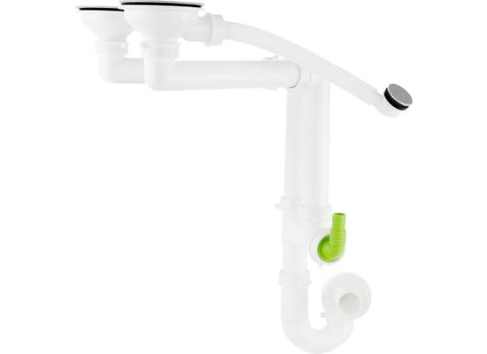 Syfon z korkiem automatycznym KERNAU KMS-SS 2B Push-Push IX (inox)