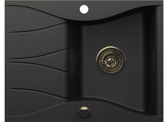 _RABAT %_|_wysyłka 24H*_ | Zlew KERNAU KGS O 4565 1B1D DEEP BLACK (czarny mat) + gold metallic