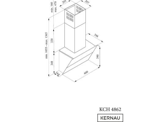 _RABAT %_|_wysyłka 24H*_ | Okap przyścienny KERNAU KCH 4862 B BLDC | 730 m3/h | czarne szkło + czarna stal