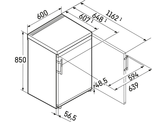 _kod RABAT 6%_|_10 lat GWARANCJI_ | Chłodziarka wolnostojąca podblatowa LIEBHERR Rdi 1620 Plus | EasyFresh | 85cm