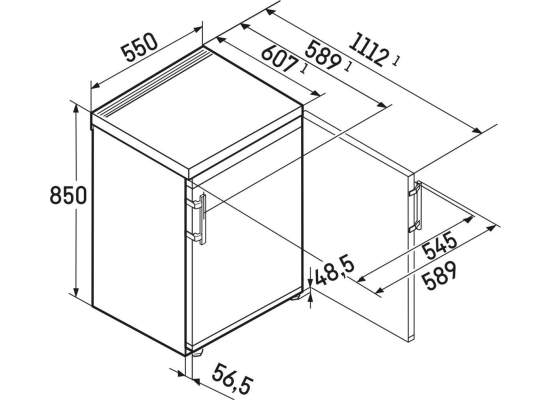 _kod RABAT 6%_|_10 lat GWARANCJI_ | Lodówka wolnostojąca podblatowa LIEBHERR Rc 1401 Pure | 85cm