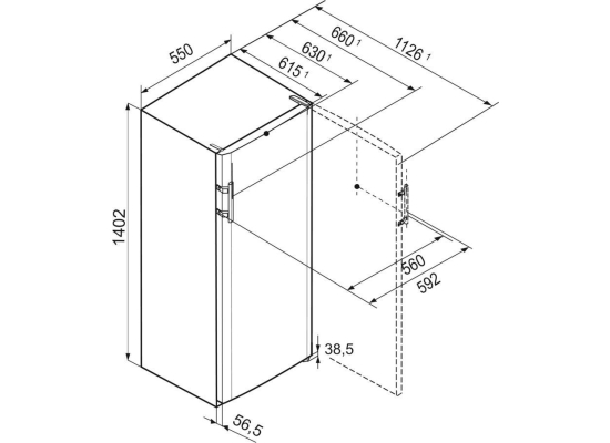 _10 lat GWARANCJI_ | Chłodziarka wolnostojąca LIEBHERR KPe290 Comfort | 140cm