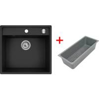 __wysyłka 24H*__ | Zlew PYRAMIS CAMEA (53x50) 1B volcano (czarny mat) (70168301) + odsączarka GRATIS *** zamów wycięcie otworów GRATIS ***