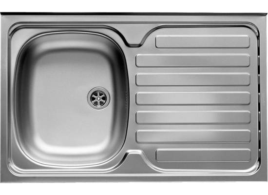 Zlew PYRAMIS INTL (80x50) 1B 1D | komora LEWA | stal GŁADKA (100104201) *** zamów wycięcie otworów GRATIS ***