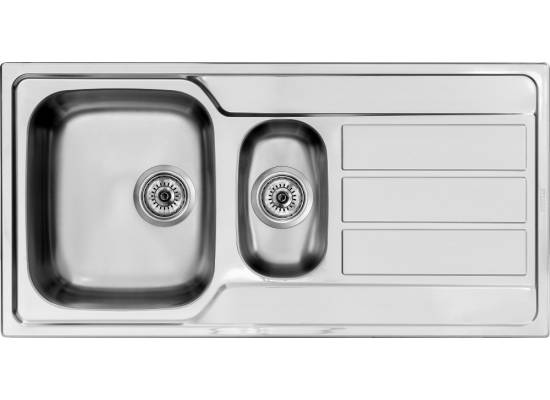 Zlew PYRAMIS ATHENA EXTRA (100x50) 1 1/2B 1D stal GŁADKA (107163601) *** zamów wycięcie otworów GRATIS ***