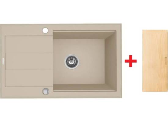 __wysyłka 24H*__ | Zlew PYRAMIS SPARTA PLUS LUX (78X48) 1B 1D beż piaskowy + deska GRATIS (70083601) *** zamów wycięcie otworów GRATIS ***