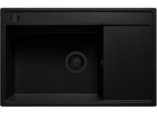 __wysyłka 24H*__ | Zlew PYRAMIS CAMEA (79x50) 1B 1D (LEWA) volcano (czarny mat) BLACK EDITION (70168402) + wkładka + deska + dozownik *** zamów wycięc