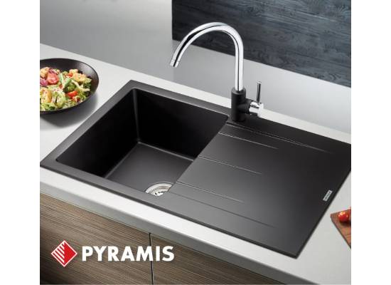 __wysyłka 24H*__ | Zlew PYRAMIS ALAZIA (79x50) 1B 1D czarny (nakrapiany) (70186312)