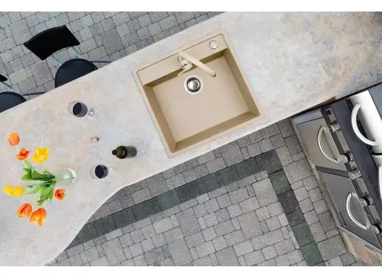 __wysyłka 24H*__ | Zlew PYRAMIS CAMEA (53x50) 1B beż piaskowy (70007801) + odsączarka GRATIS *** zamów wycięcie otworów GRATIS ***