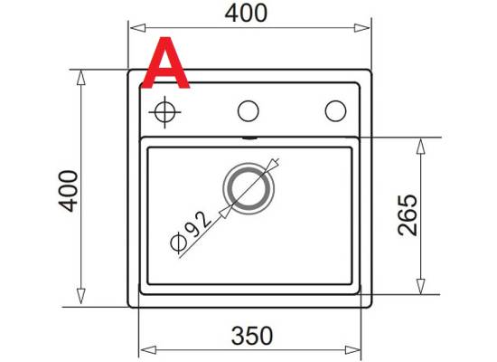 __wysyłka 24H*__ | Zlew PYRAMIS CAMEA MINI (40x40) 1B volcano (czarny mat) (70168201) *** zamów wycięcie otworów GRATIS ***