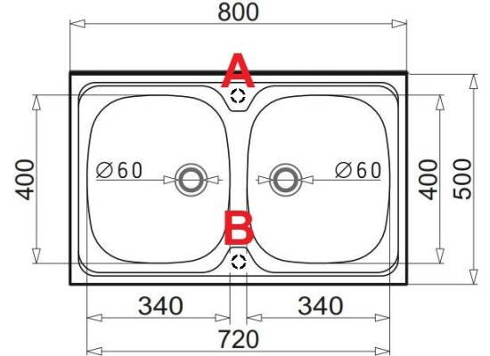 Zlew PYRAMIS INTL (80x50) 2B stal GŁADKA (100117601) *** zamów wycięcie otworów GRATIS ***