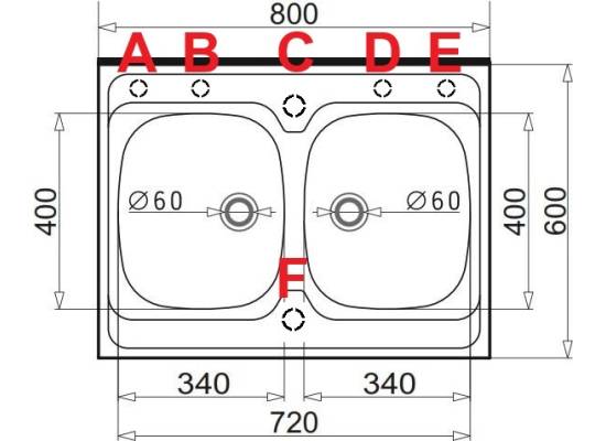 Zlew PYRAMIS INTL (80x60) 2B stal LEN (100117801) *** zamów wycięcie otworów GRATIS ***