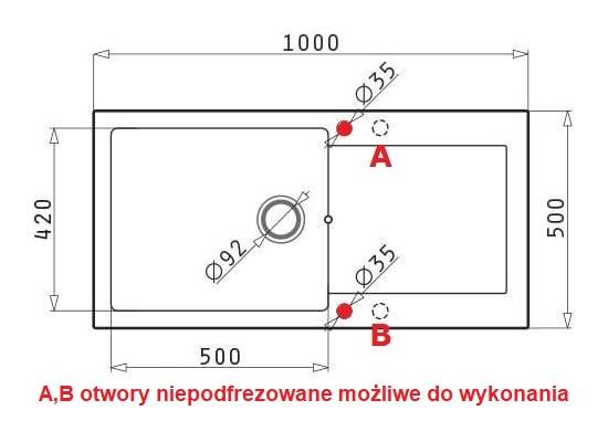 __wysyłka 24H*__ | Zlew PYRAMIS MIDO (100x50) 1B 1D szary beton (70089301) *** zamów wycięcie otworów GRATIS ***