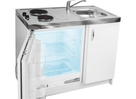 __wysyłka 24H*__ | Minikuchnia 5w1 PYRAMIS MK 100x60 | pełna ZABUDOWA | komora LEWA | lodówka, płyta, zlew, szafka + GRATIS bateria CHROM