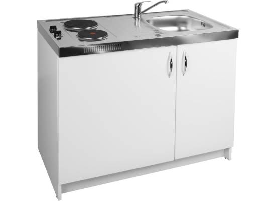 __wysyłka 24H*__ | Minikuchnia 5w1 PYRAMIS MK 100x60 | pełna ZABUDOWA | komora LEWA | lodówka, płyta, zlew, szafka + GRATIS bateria CHROM