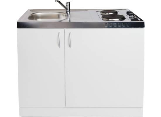 __wysyłka 24H*__ | Minikuchnia 5w1 PYRAMIS MK 100x60 | pełna ZABUDOWA | komora LEWA | lodówka, płyta, zlew, szafka + GRATIS bateria CHROM
