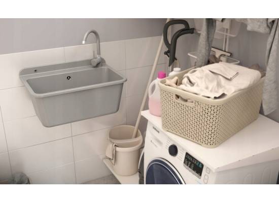 __wysyłka 24H*__ | Zlew komora gospodarcza PYRAMIS PLUS biały (70178901)
